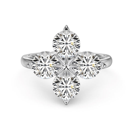 [Together]Four-Leaf Clover Eight-Pointed Star Ring