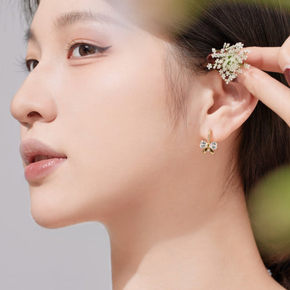 [Together]Exquisite Earrings With Heart-Shaped Bow Design