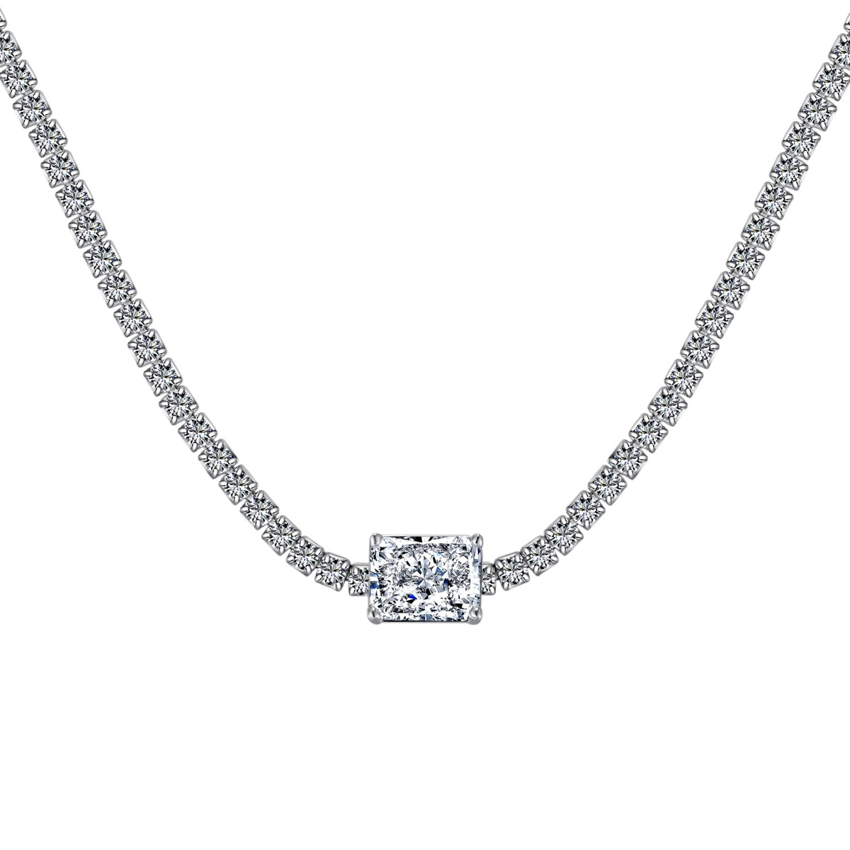 [Together]2.0 carat Ornate Emerald Cut Necklace