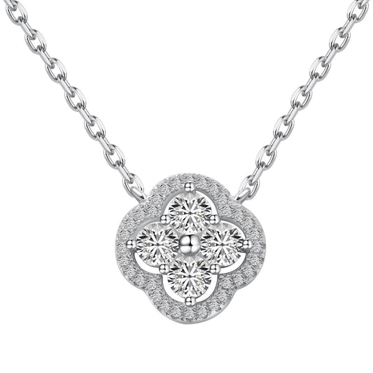 [Together]Exquisite Necklace With Four-Leaf Clover Flower Design