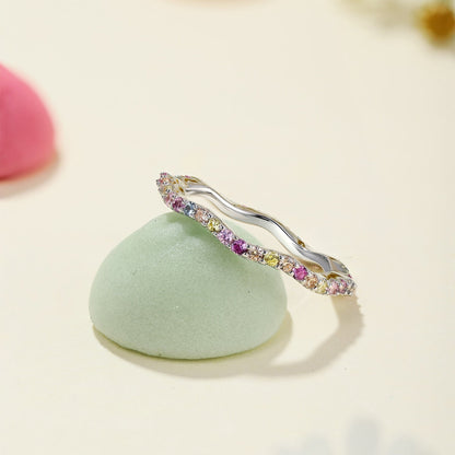 [Together]Dainty Colorful Round Cut Party Ring