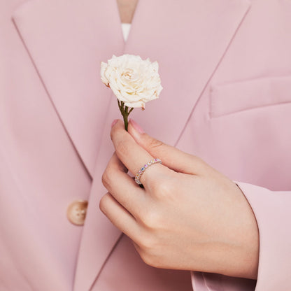 [Together]Unique Scintillating Round Cut Daily Ring