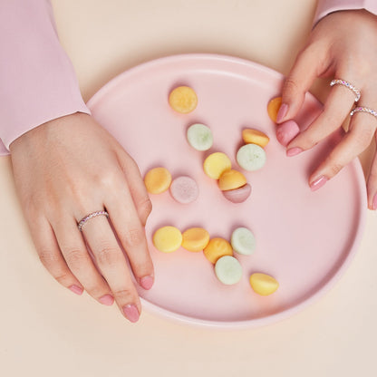 [Together]Unique Scintillating Round Cut Daily Ring