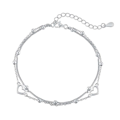 [Together]Dainty Double Layer Love Heart Bracelet