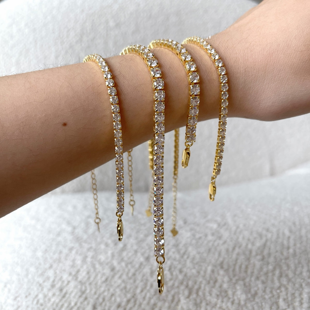 [Together]Sparkling Radiant Princess Cut Tennis Bracelet