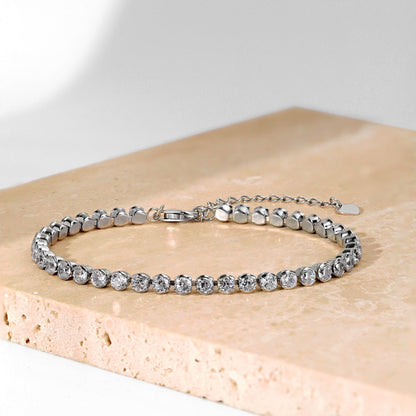 [Together]Ornate  Sparkling Round Cut Daily Bracelet