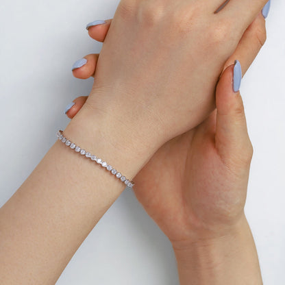 [Together]Ornate  Sparkling Round Cut Daily Bracelet