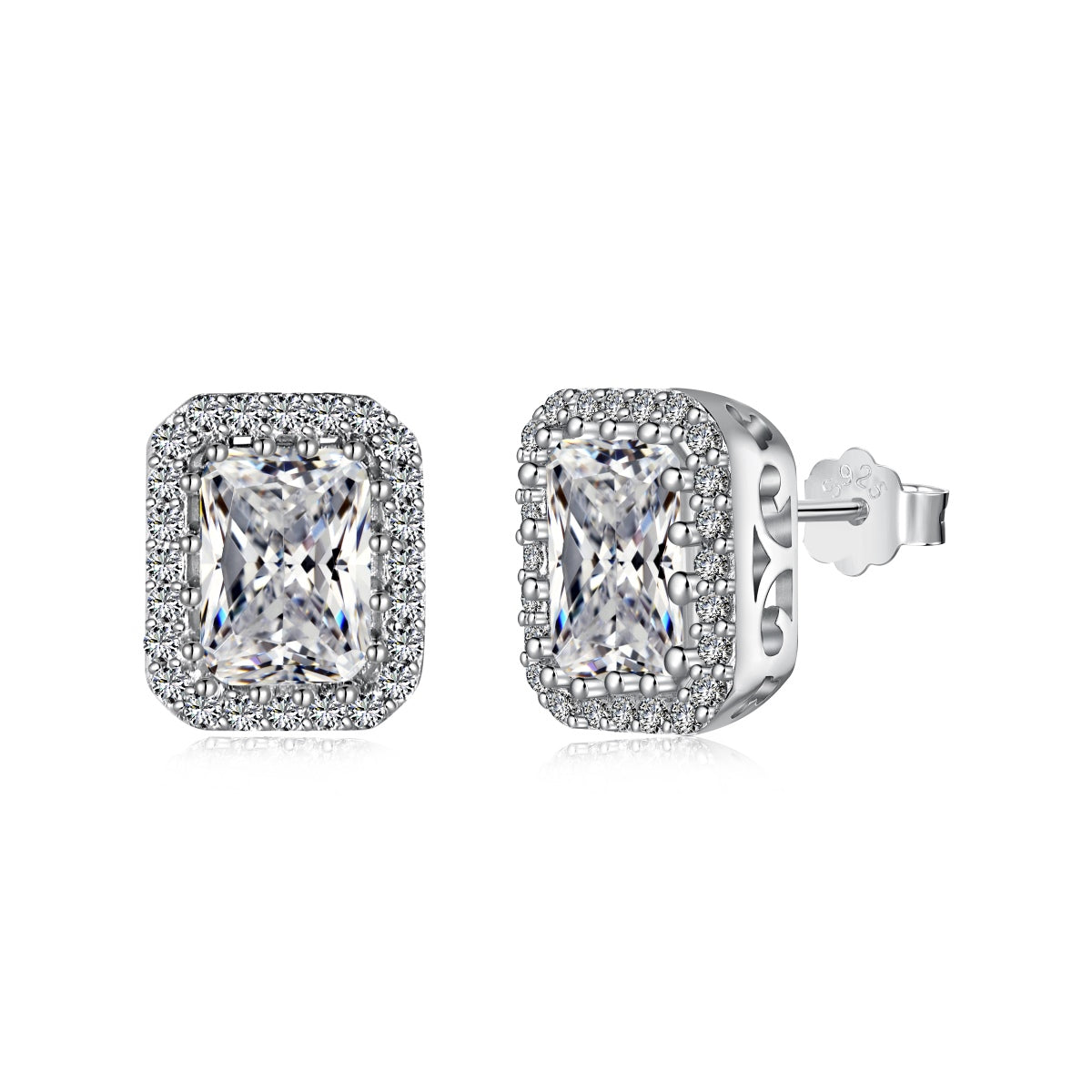 [Together]1.0 Carat Luxurious Dainty Emerald Cut Daily Earrings