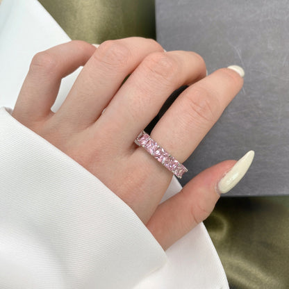 [Together]Elegant Princess Cut Tennis Ring