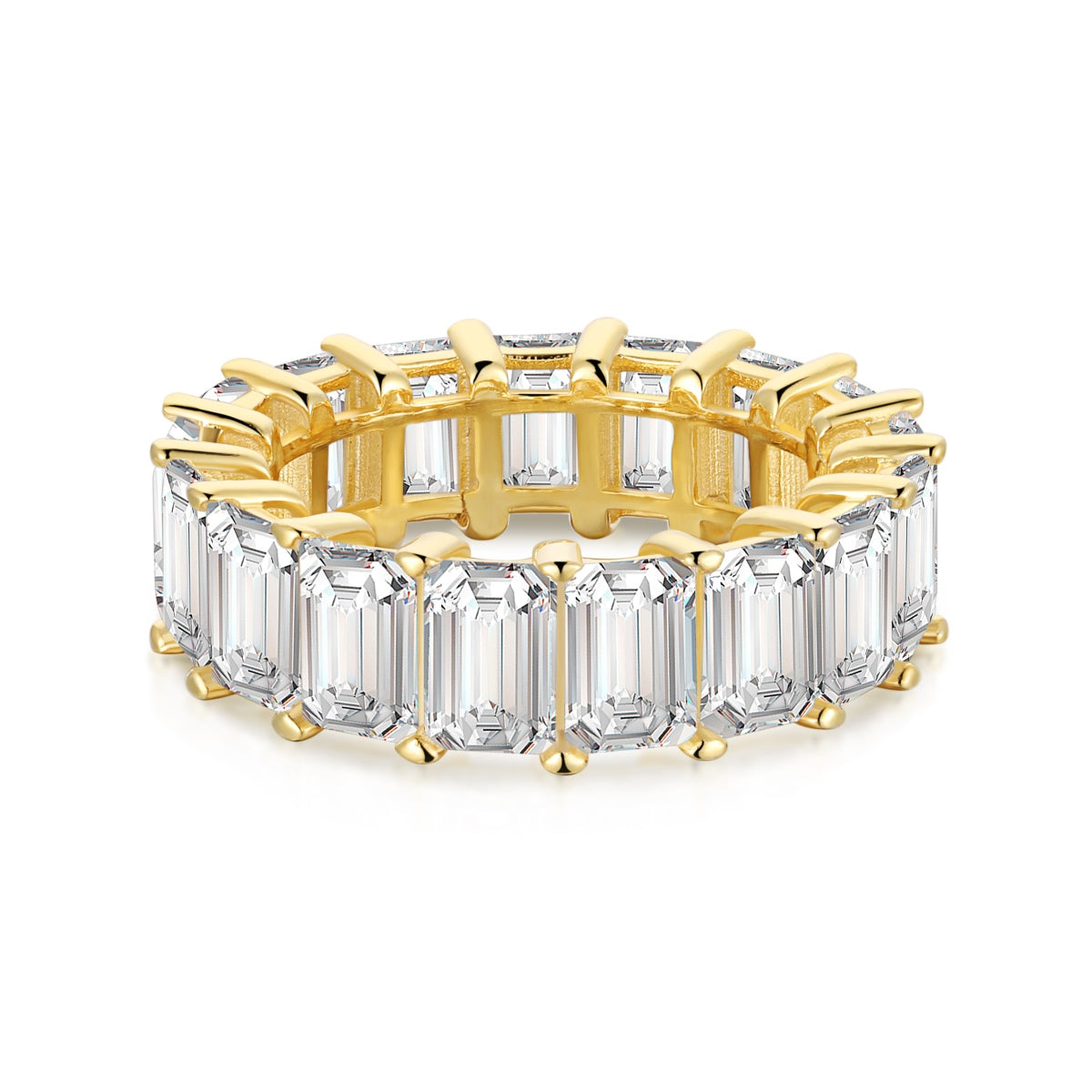 [Together]0.75 Carat Elegant Emerald Cut Tennis Ring