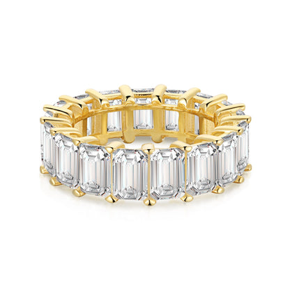 [Together]0.75 Carat Elegant Emerald Cut Tennis Ring