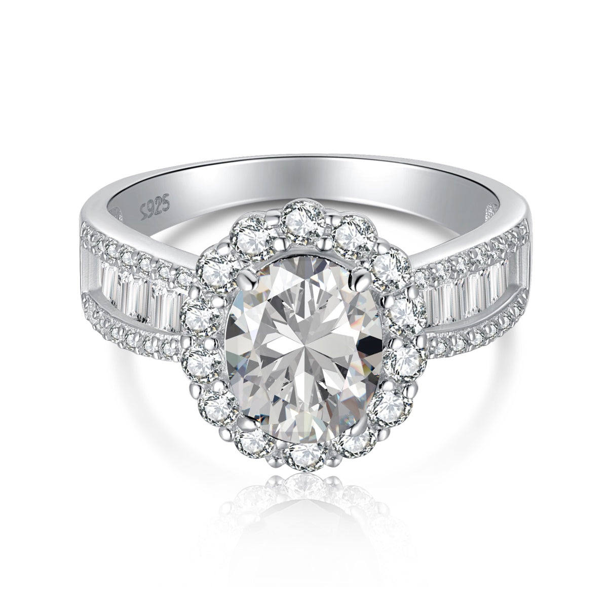 [Together]1.5 Carat Dazzling Charming Oval Cut Banquet Ring