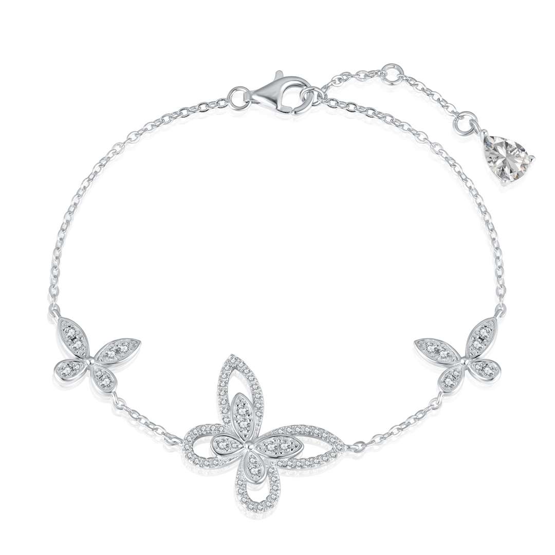 [Together]Delicate Butterfly Pendant Bracelet