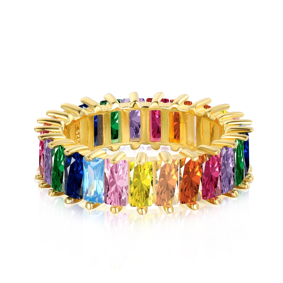 [Together]Unique Colorful Radiant Cut RIng