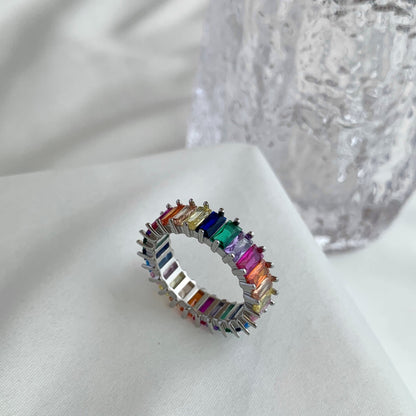 [Together]Unique Colorful Radiant Cut RIng