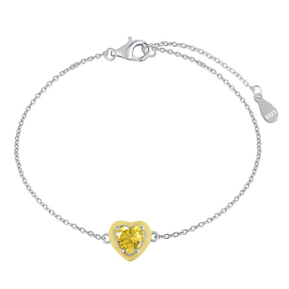 [Together]Sparkling Romantic Heart Shape Lover Bracelet