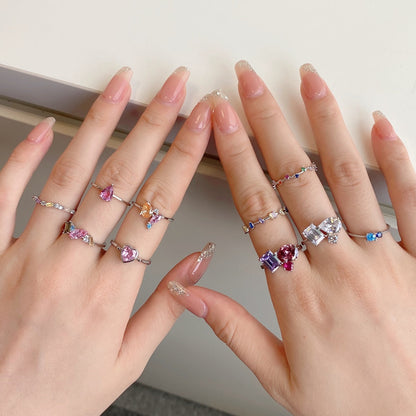 [Together]Radiant Colorful Multi Cut Daily Ring