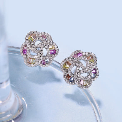 [Together]Exquisite Flower Shape Daily Earrings