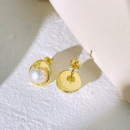 [Together]Dainty Bread Pearl Earrings