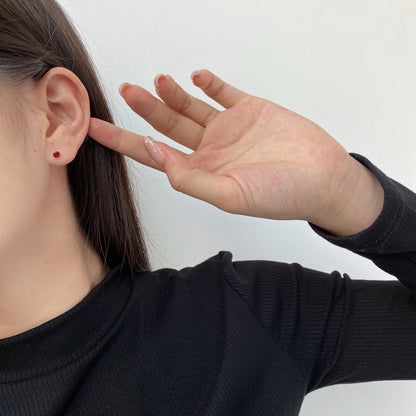 [Together]Sparkling Colorful Round Shape Earrings