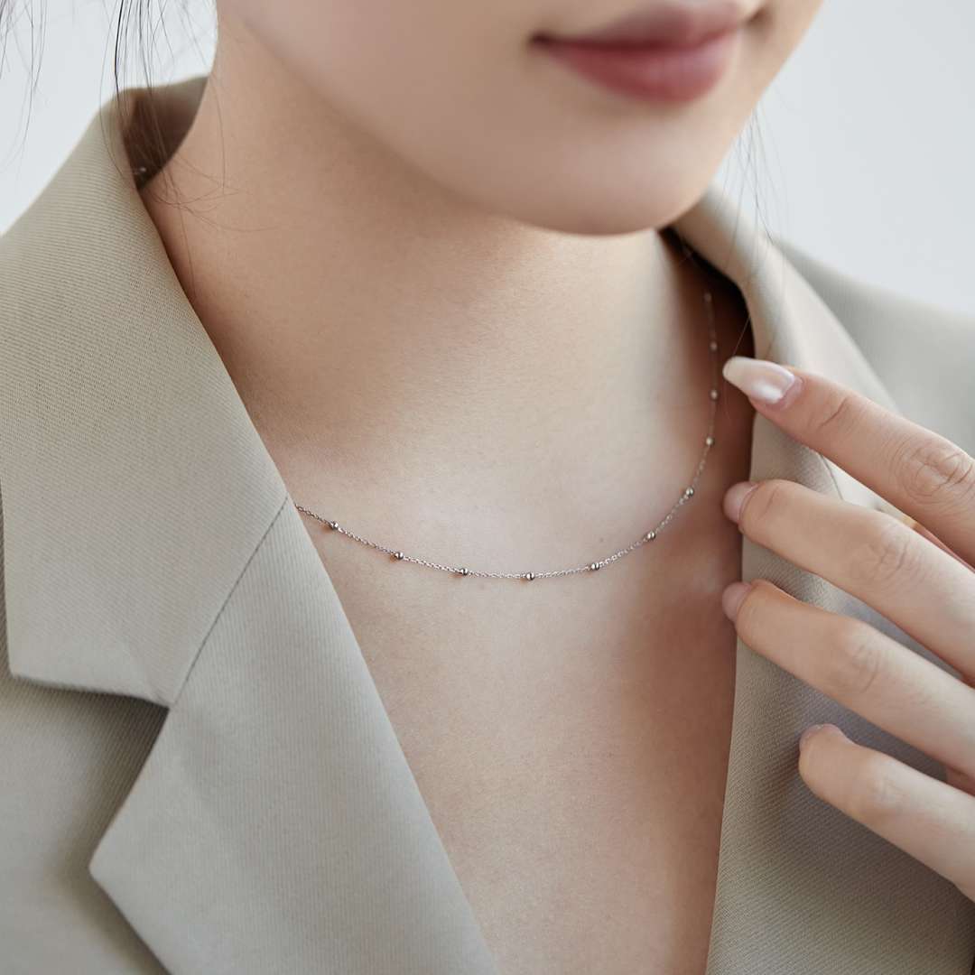 [Together]Small Bead Clavicle Chain Simple Necklace