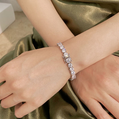 [Together]0.75 Carat Dazzling Round Cut Wedding Bracelet