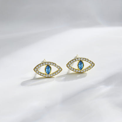 [Together]Blue Devil Eyes Hollow Stud Earrings