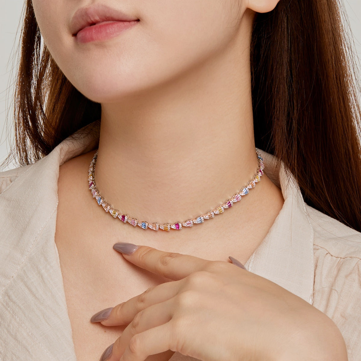 [Together]Radiant Colorful Rainbow Necklace