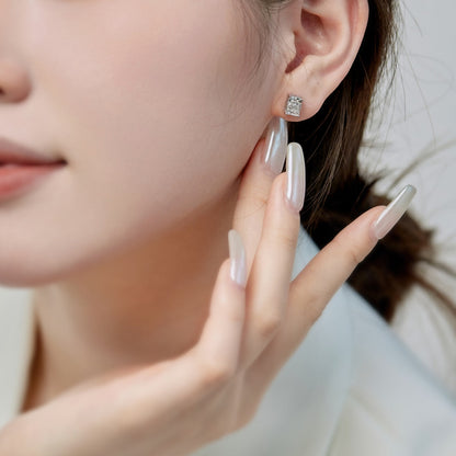 [Together]Radiant Luxurious Princess Cut Daily Earrings