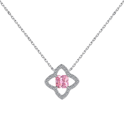 [Together]Exquisite Flower Shape Princess Cut Necklace