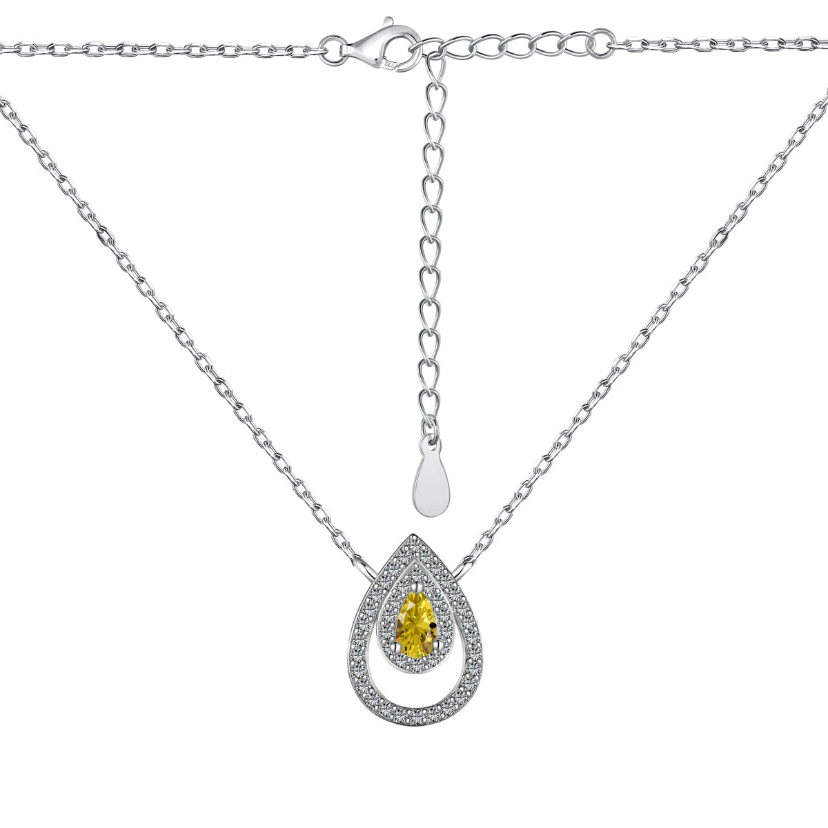 [Together]Sparkling Pear Cut Necklace