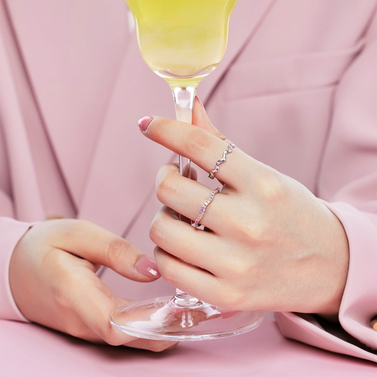 [Together]Dainty Colorful Round Cut Party Ring