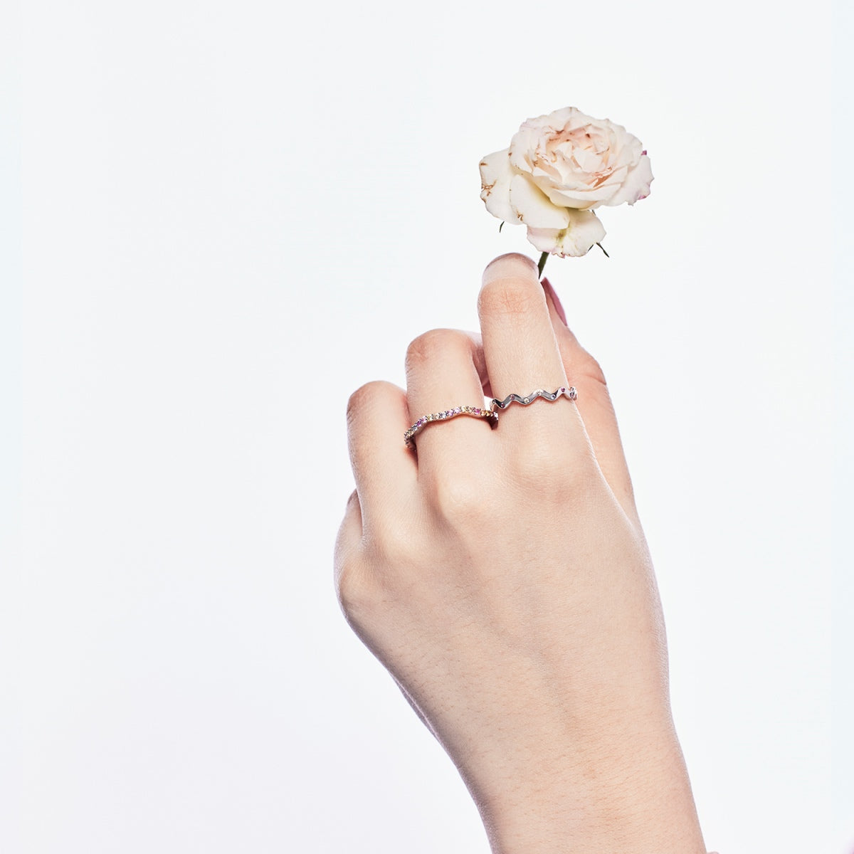 [Together]Dainty Colorful Round Cut Party Ring