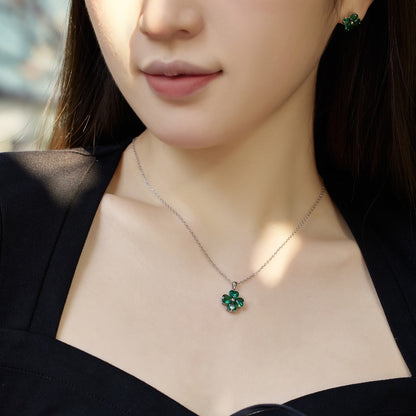 [Together]Heart-Shaped Four-Leaf Clover Bead Necklace