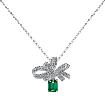 [Together]Luxurious Flower Shape Emerald Cut Necklace