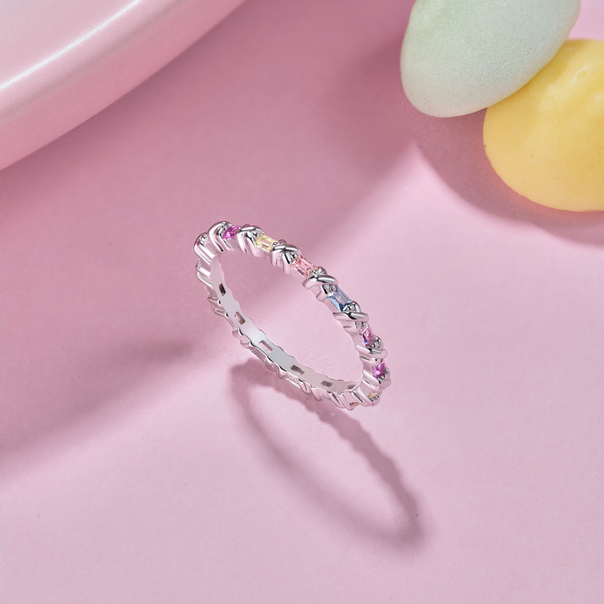 [Together]Charming Colorful Round Cut Daily Ring