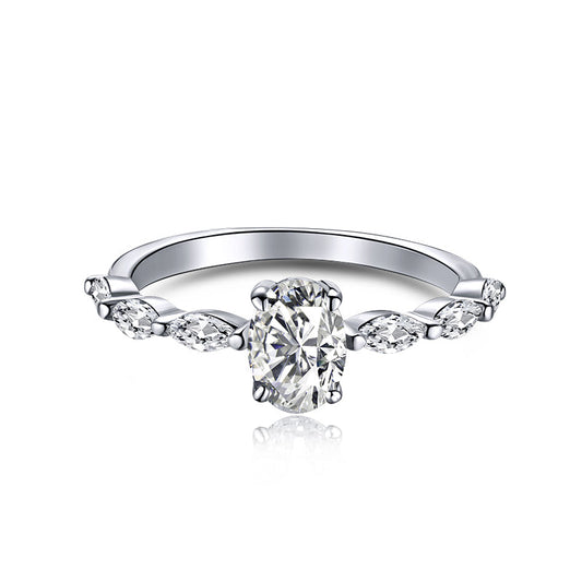 [Together]0.75 Carat Luxurious Vibrant Elongated Cushion Cut Daily Ring